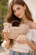 MiniBag in Braun*Creme + Geldbörse Set